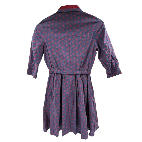 Risto Collared Women's Small Purple Cotton Half Zip Mini Dress Art to Wear - Picture 2 of 6